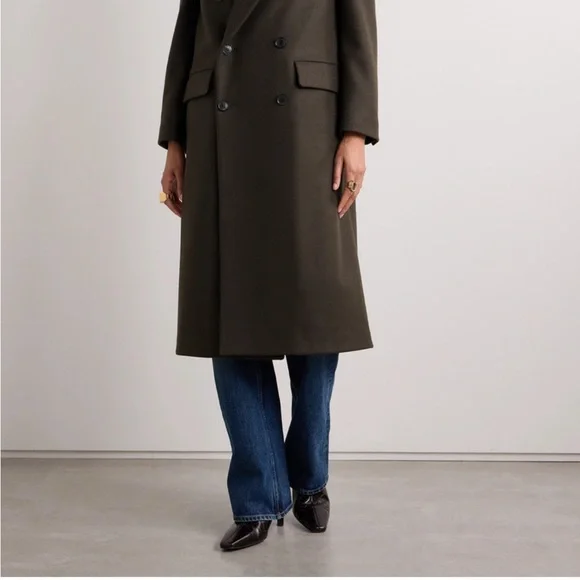 Nili Lotan Double-Breasted Long Coat in Brown - Picture 3 of 10